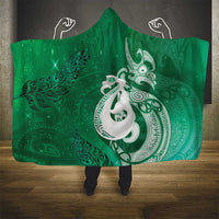 New Zealand Matariki Hooded Blanket Maori Manaia Galaxy Silver Fern Green Color LT22 - Polynesian Pride