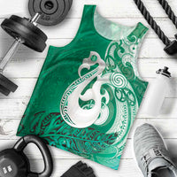 New Zealand Matariki Men Tank Top Maori Manaia Galaxy Silver Fern Green Color LT22 - Polynesian Pride