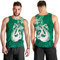 New Zealand Matariki Men Tank Top Maori Manaia Galaxy Silver Fern Green Color LT22 - Polynesian Pride