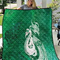 New Zealand Matariki Quilt Maori Manaia Galaxy Silver Fern Green Color LT22 Green - Polynesian Pride