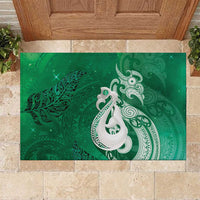 New Zealand Matariki Rubber Doormat Maori Manaia Galaxy Silver Fern Green Color LT22 Green - Polynesian Pride