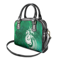 New Zealand Matariki Shoulder Handbag Maori Manaia Galaxy Silver Fern Green Color LT22 - Polynesian Pride