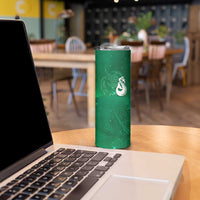 New Zealand Matariki Skinny Tumbler Maori Manaia Galaxy Silver Fern Green Color LT22 - Polynesian Pride