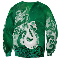 New Zealand Matariki Sweatshirt Maori Manaia Galaxy Silver Fern Green Color LT22 - Polynesian Pride
