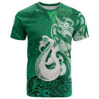 New Zealand Matariki T Shirt Maori Manaia Galaxy Silver Fern Green Color LT22 Green - Polynesian Pride