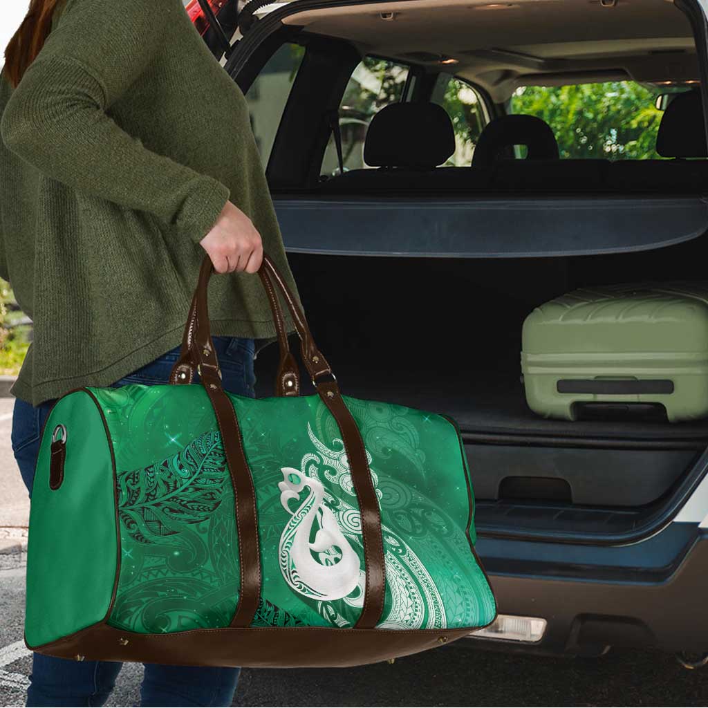 New Zealand Matariki Travel Bag Maori Manaia Galaxy Silver Fern Green Color LT22 - Polynesian Pride