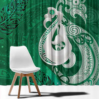 New Zealand Matariki Window Curtain Maori Manaia Galaxy Silver Fern Green Color LT22 - Polynesian Pride