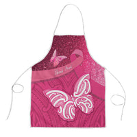 New Zealand Breast Cancer Awareness Apron Pink Ribbon Butterfly Maori Pattern