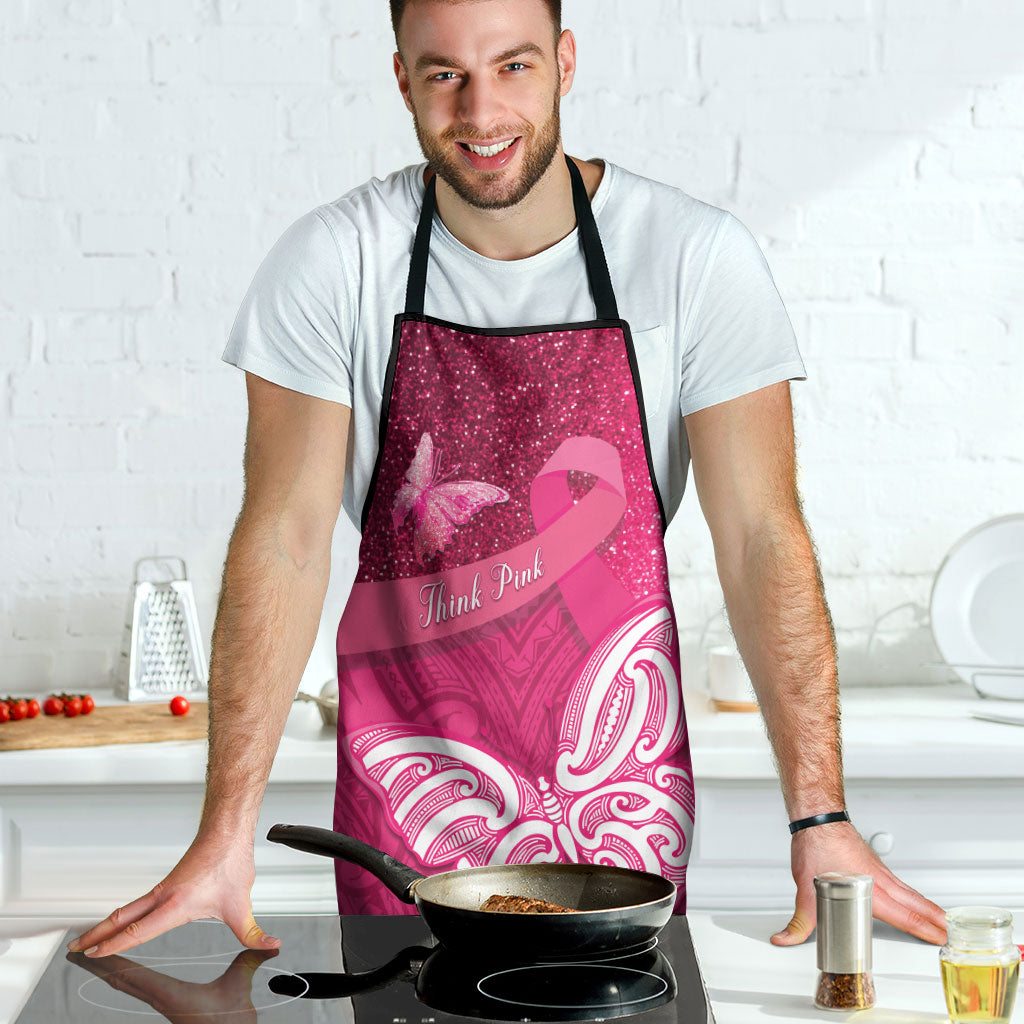 New Zealand Breast Cancer Awareness Apron Pink Ribbon Butterfly Maori Pattern