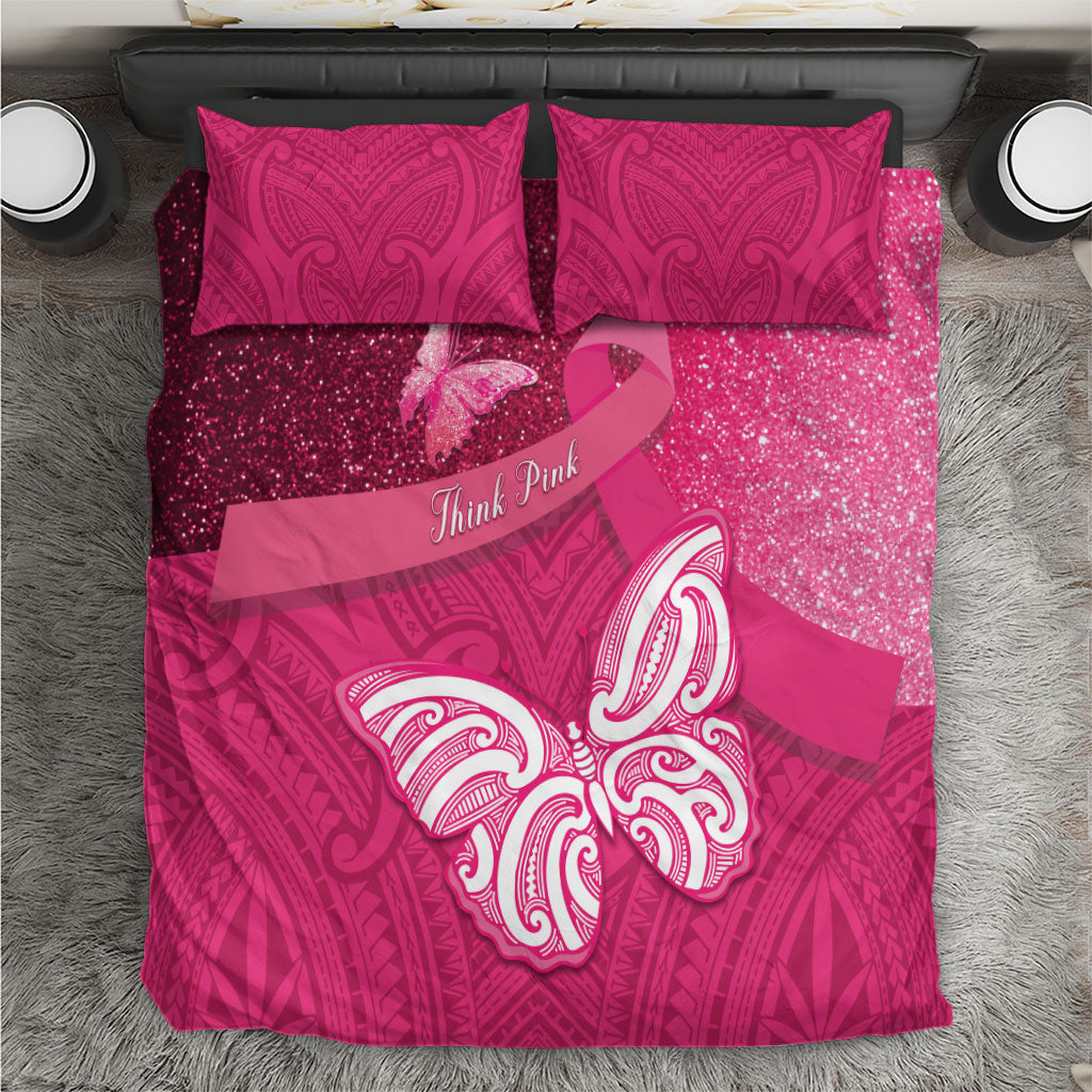 New Zealand Breast Cancer Awareness Bedding Set Pink Ribbon Butterfly Maori Pattern LT22 Pink - Polynesian Pride