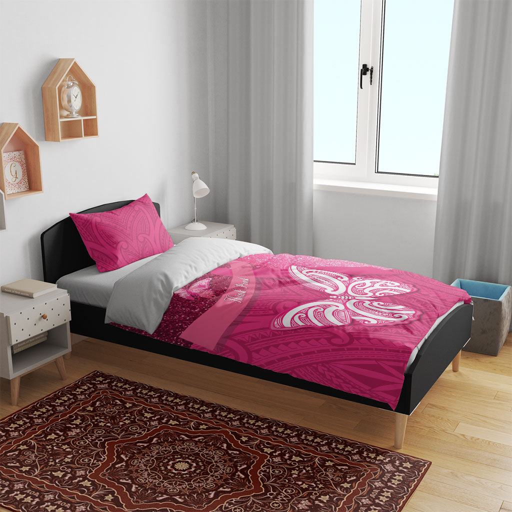 New Zealand Breast Cancer Awareness Bedding Set Pink Ribbon Butterfly Maori Pattern LT22 - Polynesian Pride