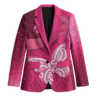New Zealand Breast Cancer Awareness Blazer Pink Ribbon Butterfly Maori Pattern