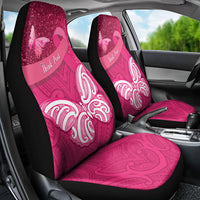 New Zealand Breast Cancer Awareness Car Seat Cover Pink Ribbon Butterfly Maori Pattern LT22 - Polynesian Pride