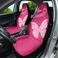 New Zealand Breast Cancer Awareness Car Seat Cover Pink Ribbon Butterfly Maori Pattern LT22 - Polynesian Pride
