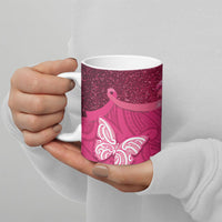 New Zealand Breast Cancer Awareness Ceramic Mug Pink Ribbon Butterfly Maori Pattern