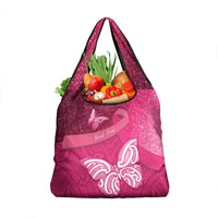 New Zealand Breast Cancer Awareness Grocery Bag Pink Ribbon Butterfly Maori Pattern LT22 1-pack One Size Pink - Polynesian Pride