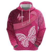 New Zealand Breast Cancer Awareness Hoodie Pink Ribbon Butterfly Maori Pattern LT22 - Polynesian Pride