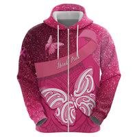 New Zealand Breast Cancer Awareness Hoodie Pink Ribbon Butterfly Maori Pattern LT22 - Polynesian Pride