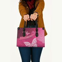 New Zealand Breast Cancer Awareness Leather Bag Pink Ribbon Butterfly Maori Pattern
