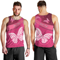 New Zealand Breast Cancer Awareness Men Tank Top Pink Ribbon Butterfly Maori Pattern LT22 - Polynesian Pride