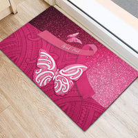 New Zealand Breast Cancer Awareness Rubber Doormat Pink Ribbon Butterfly Maori Pattern