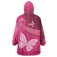 New Zealand Breast Cancer Awareness Wearable Blanket Hoodie Pink Ribbon Butterfly Maori Pattern LT22 - Polynesian Pride