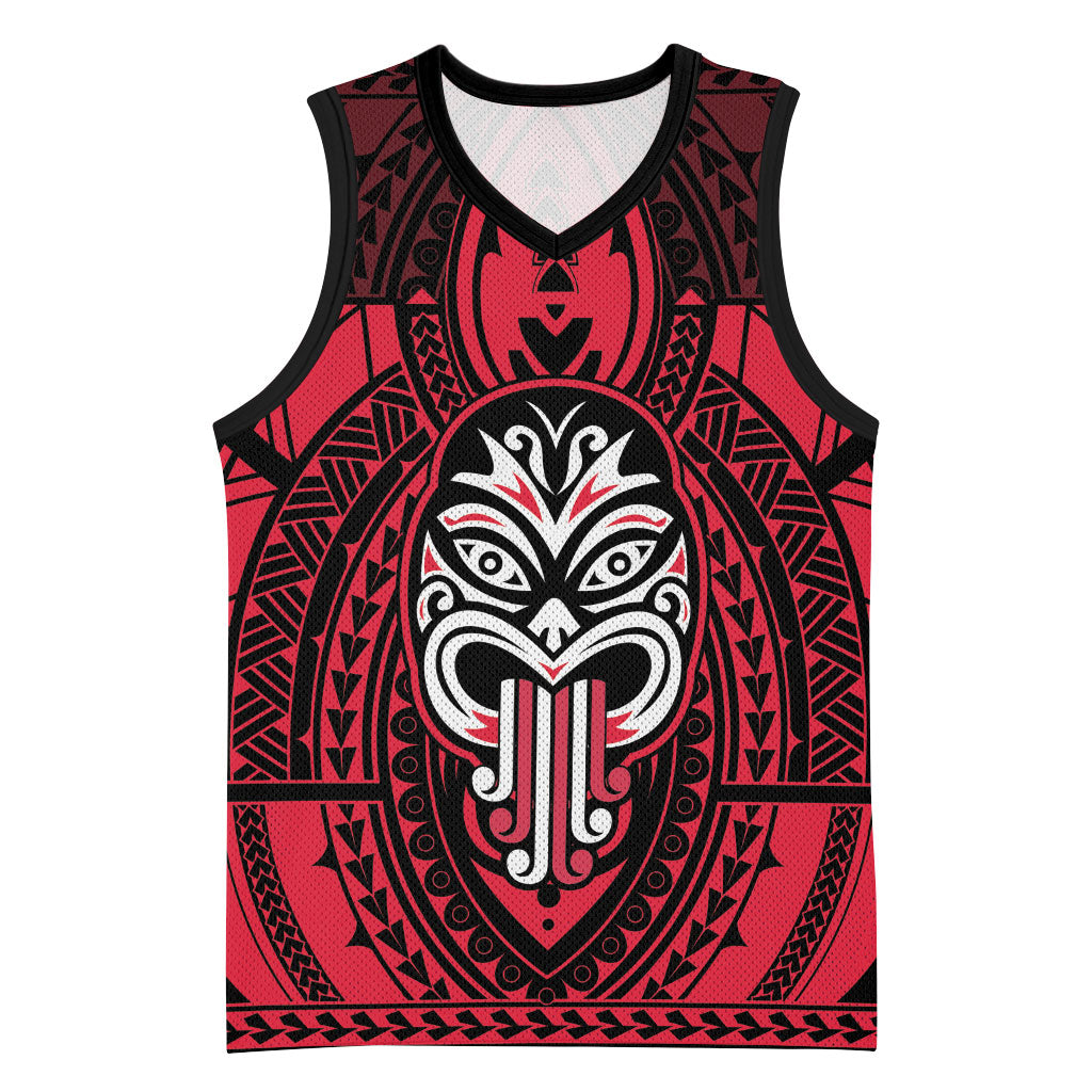 New Zealand Maori Language Week Basketball Jersey Te Wiki O Te Reo Maori Hei Tiki LT22 Unisex Red - Polynesian Pride