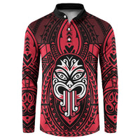 New Zealand Maori Language Week Button Sweatshirt Te Wiki O Te Reo Maori Hei Tiki LT22 Red - Polynesian Pride