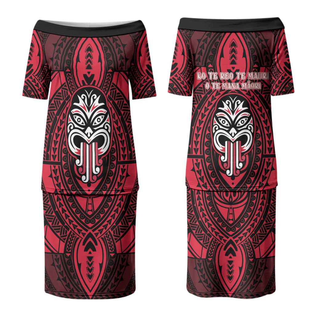 New Zealand Maori Language Week Couples Matching Puletasi and Long Sleeve Button Shirt Te Wiki O Te Reo Maori Hei Tiki LT22 - Polynesian Pride
