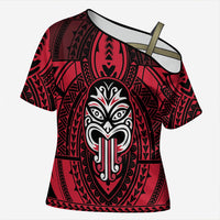 New Zealand Maori Language Week Cross Shoulder Shirt Te Wiki O Te Reo Maori Hei Tiki LT22 Female Red - Polynesian Pride
