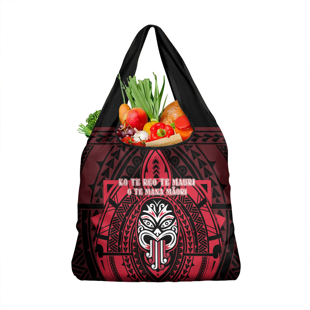 New Zealand Maori Language Week Grocery Bag Te Wiki O Te Reo Maori Hei Tiki LT22 1-pack One Size Red - Polynesian Pride