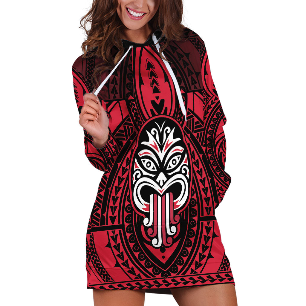 New Zealand Maori Language Week Hoodie Dress Te Wiki O Te Reo Maori Hei Tiki LT22 Red - Polynesian Pride