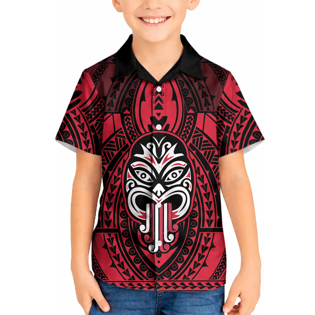 New Zealand Maori Language Week Kid Hawaiian Shirt Te Wiki O Te Reo Maori Hei Tiki LT22 Kid Red - Polynesian Pride