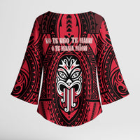 New Zealand Maori Language Week Kimono Sleeve Blouse Te Wiki O Te Reo Maori Hei Tiki LT22 - Polynesian Pride
