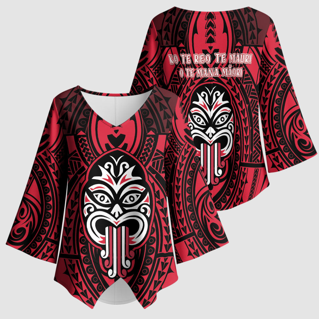 New Zealand Maori Language Week Kimono Sleeve Blouse Te Wiki O Te Reo Maori Hei Tiki LT22 - Polynesian Pride