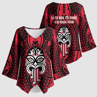New Zealand Maori Language Week Kimono Sleeve Blouse Te Wiki O Te Reo Maori Hei Tiki LT22 - Polynesian Pride