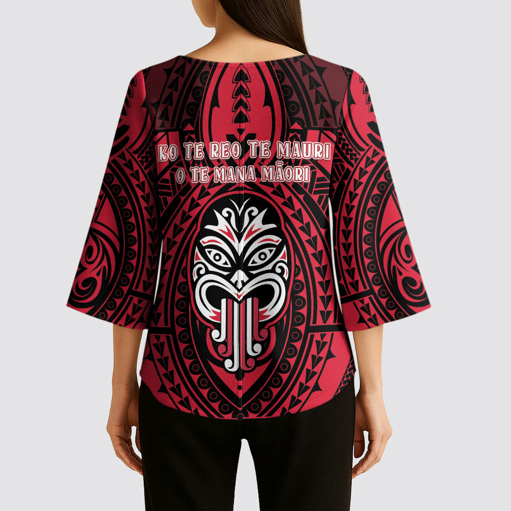 New Zealand Maori Language Week Kimono Sleeve Blouse Te Wiki O Te Reo Maori Hei Tiki LT22 - Polynesian Pride