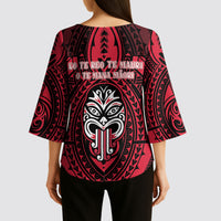 New Zealand Maori Language Week Kimono Sleeve Blouse Te Wiki O Te Reo Maori Hei Tiki LT22 - Polynesian Pride