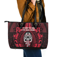 New Zealand Maori Language Week Leather Tote Bag Te Wiki O Te Reo Maori Hei Tiki LT22 - Polynesian Pride