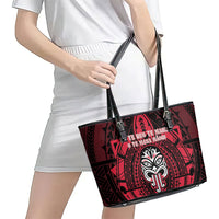 New Zealand Maori Language Week Leather Tote Bag Te Wiki O Te Reo Maori Hei Tiki LT22 - Polynesian Pride