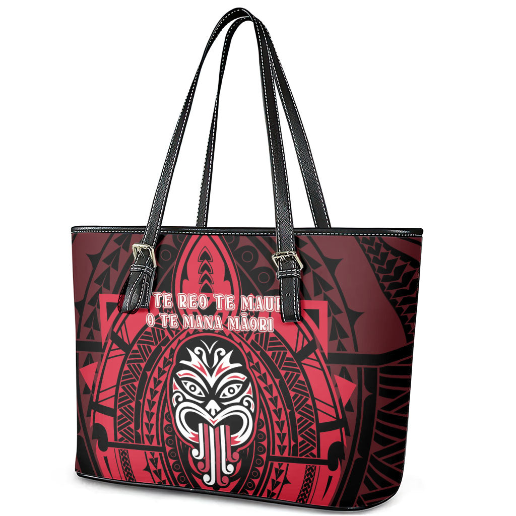 New Zealand Maori Language Week Leather Tote Bag Te Wiki O Te Reo Maori Hei Tiki LT22 - Polynesian Pride