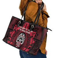 New Zealand Maori Language Week Leather Tote Bag Te Wiki O Te Reo Maori Hei Tiki LT22 - Polynesian Pride