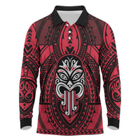 New Zealand Maori Language Week Long Sleeve Polo Shirt Te Wiki O Te Reo Maori Hei Tiki LT22 Red - Polynesian Pride