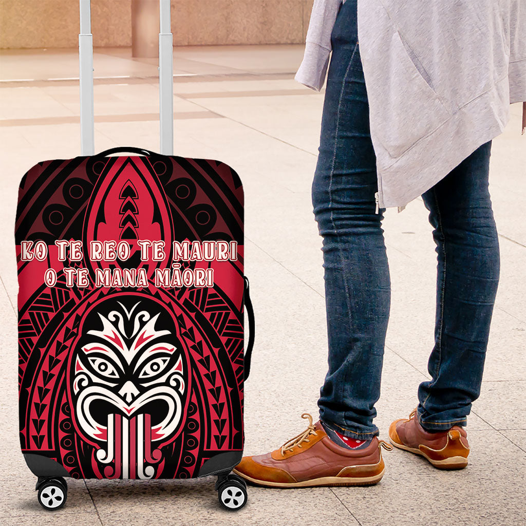 New Zealand Maori Language Week Luggage Cover Te Wiki O Te Reo Maori Hei Tiki LT22 Red - Polynesian Pride