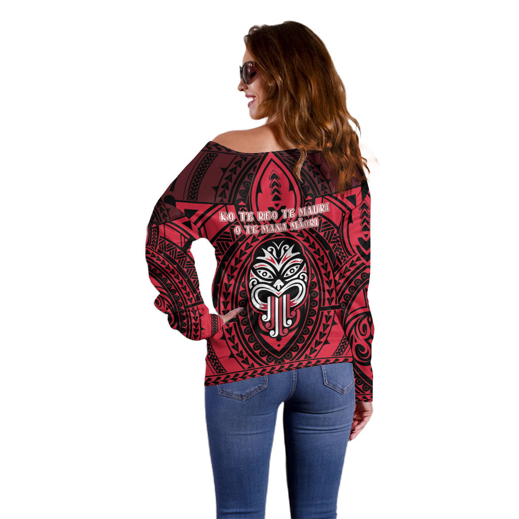 New Zealand Maori Language Week Off Shoulder Sweater Te Wiki O Te Reo Maori Hei Tiki LT22 - Polynesian Pride