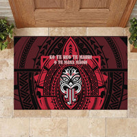 New Zealand Maori Language Week Rubber Doormat Te Wiki O Te Reo Maori Hei Tiki LT22 Red - Polynesian Pride