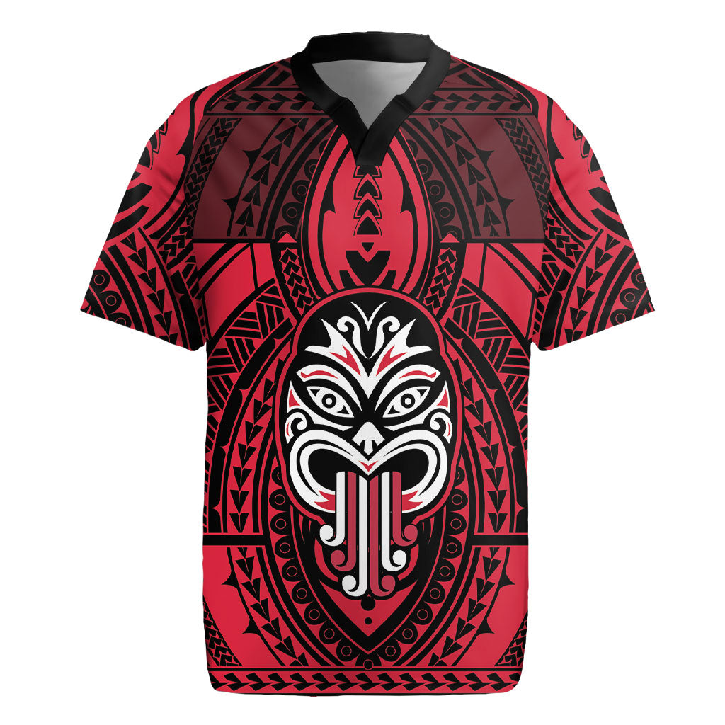 New Zealand Maori Language Week Rugby Jersey Te Wiki O Te Reo Maori Hei Tiki LT22 Red - Polynesian Pride