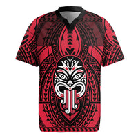 New Zealand Maori Language Week Rugby Jersey Te Wiki O Te Reo Maori Hei Tiki LT22 Red - Polynesian Pride