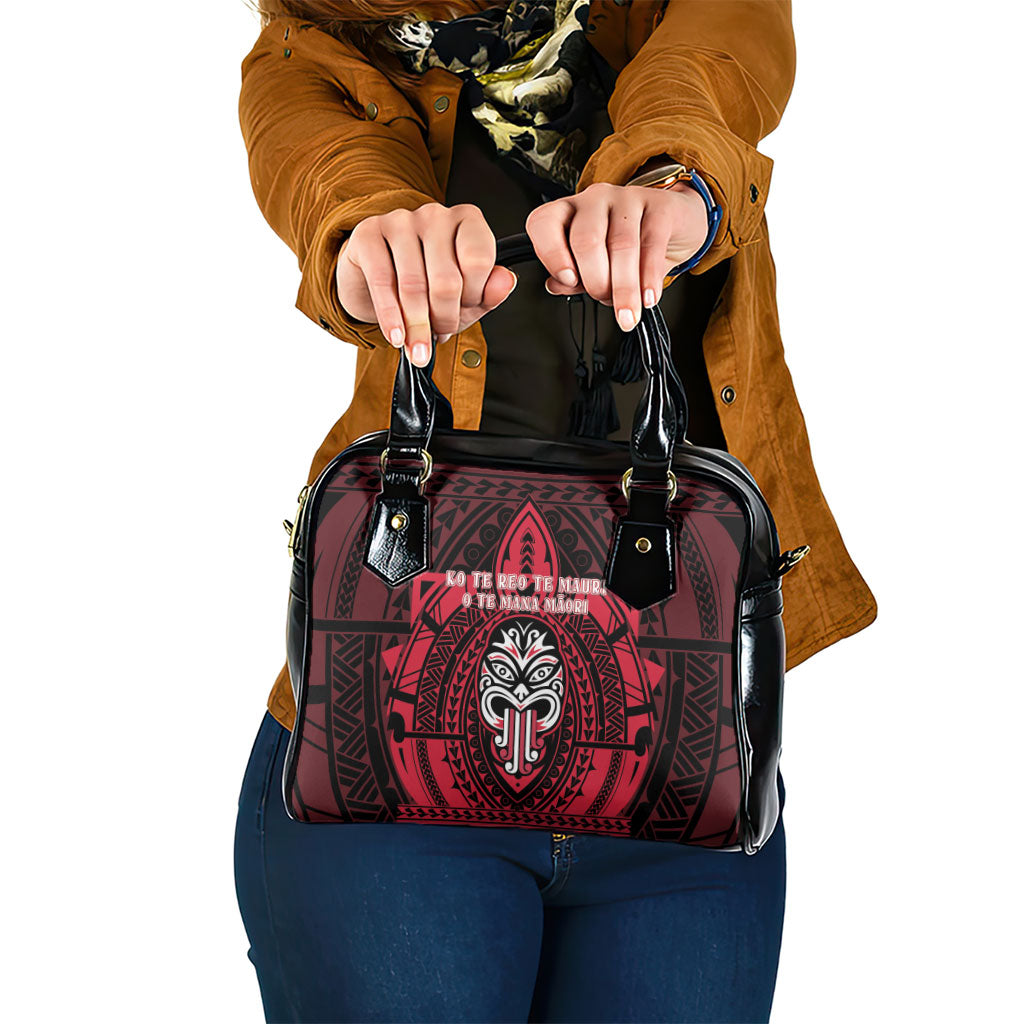 New Zealand Maori Language Week Shoulder Handbag Te Wiki O Te Reo Maori Hei Tiki LT22 One Size Red - Polynesian Pride
