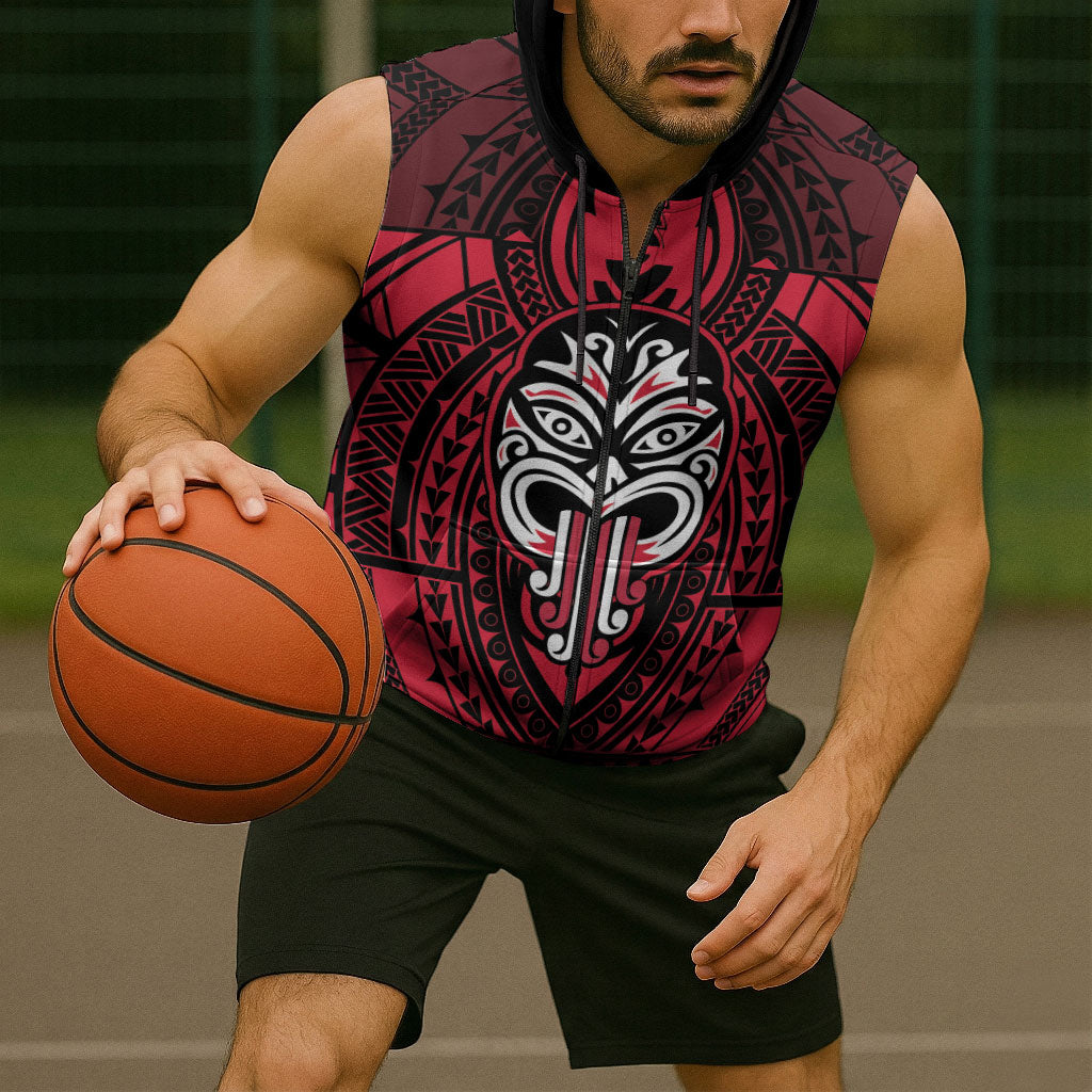 New Zealand Maori Language Week Sleeveless Zip Hoodie Te Wiki O Te Reo Maori Hei Tiki LT22 - Polynesian Pride